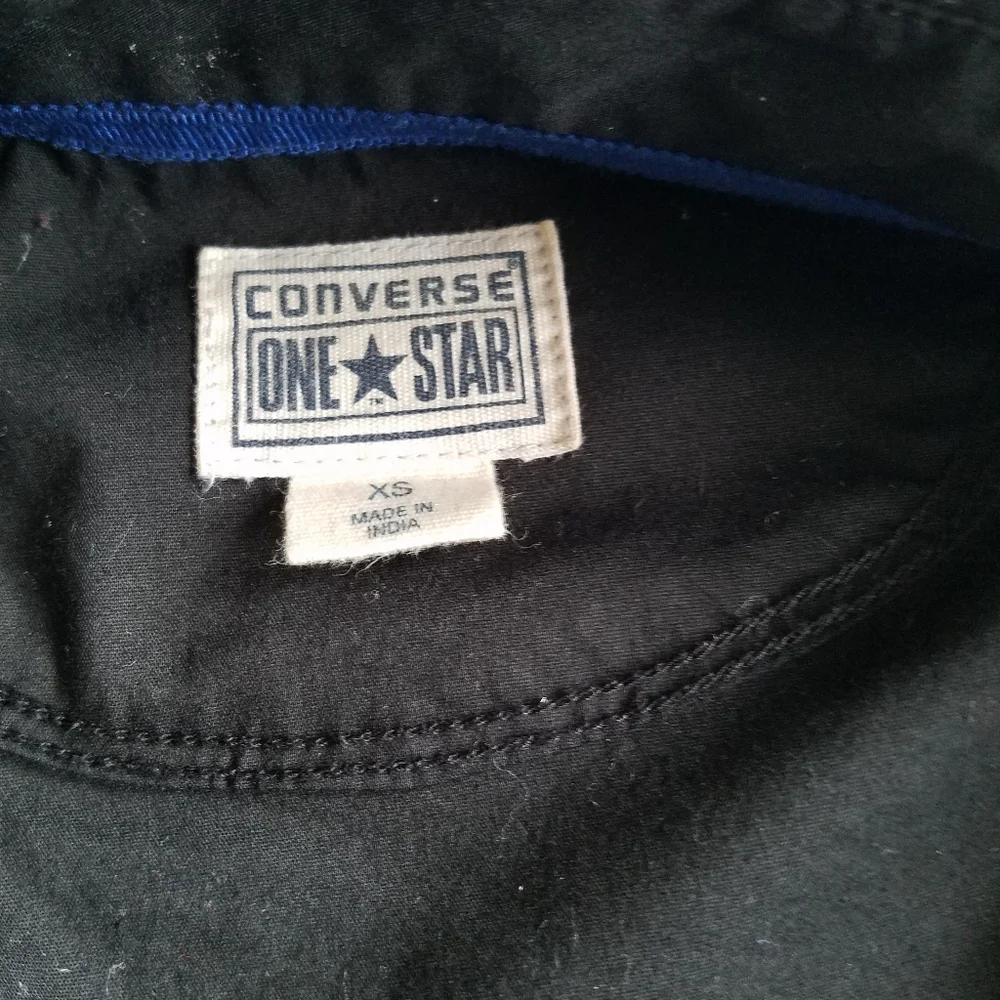 Converse One Star Black Wrap  Dress 3/4 roll sleeve tab Tie Size  XS - Picture 8 of 11